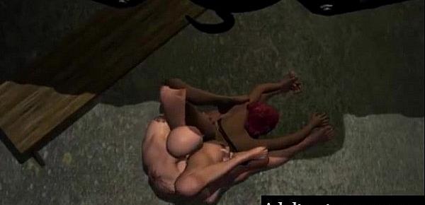  Blindfolded 3D toon redhead gets licked and fucked